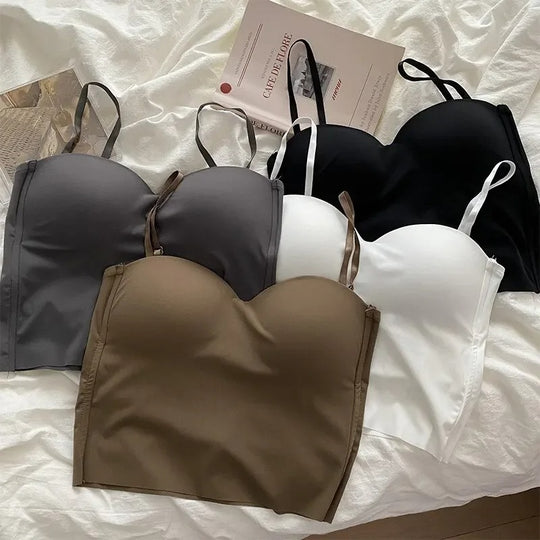 Ensfarget cropped camisole for kvinner
