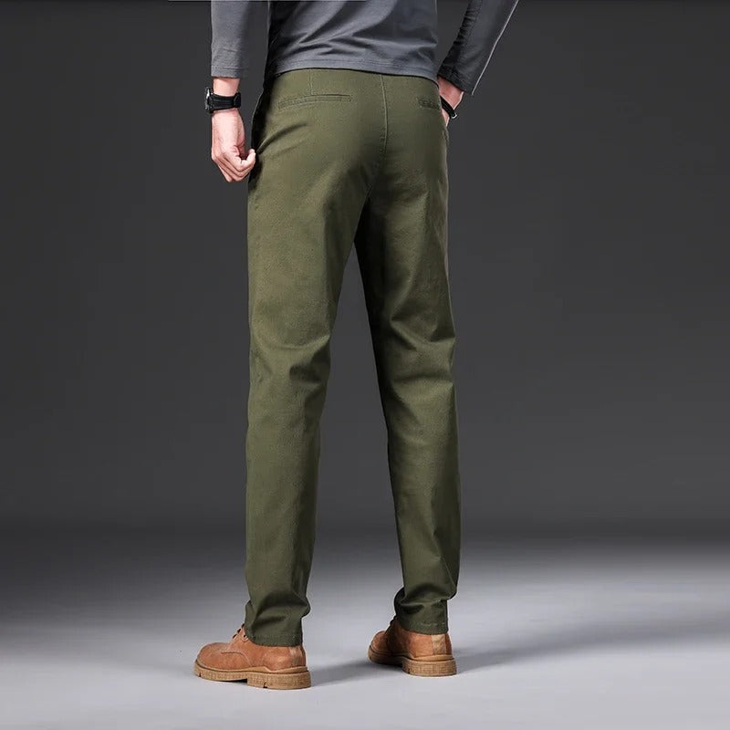 Slim fit bomullsbukser for menn