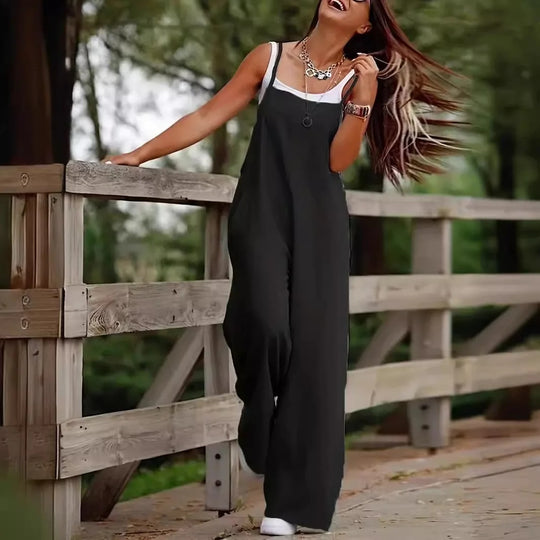 Uformell ermeløs jumpsuit for kvinner