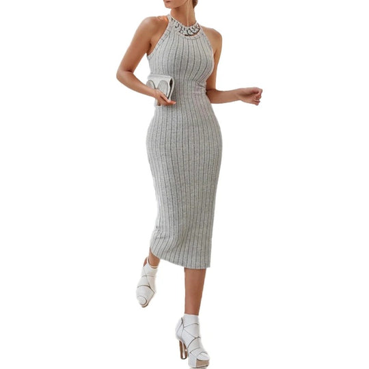 Halterneck-kjole i bodycon-stil til kvinner