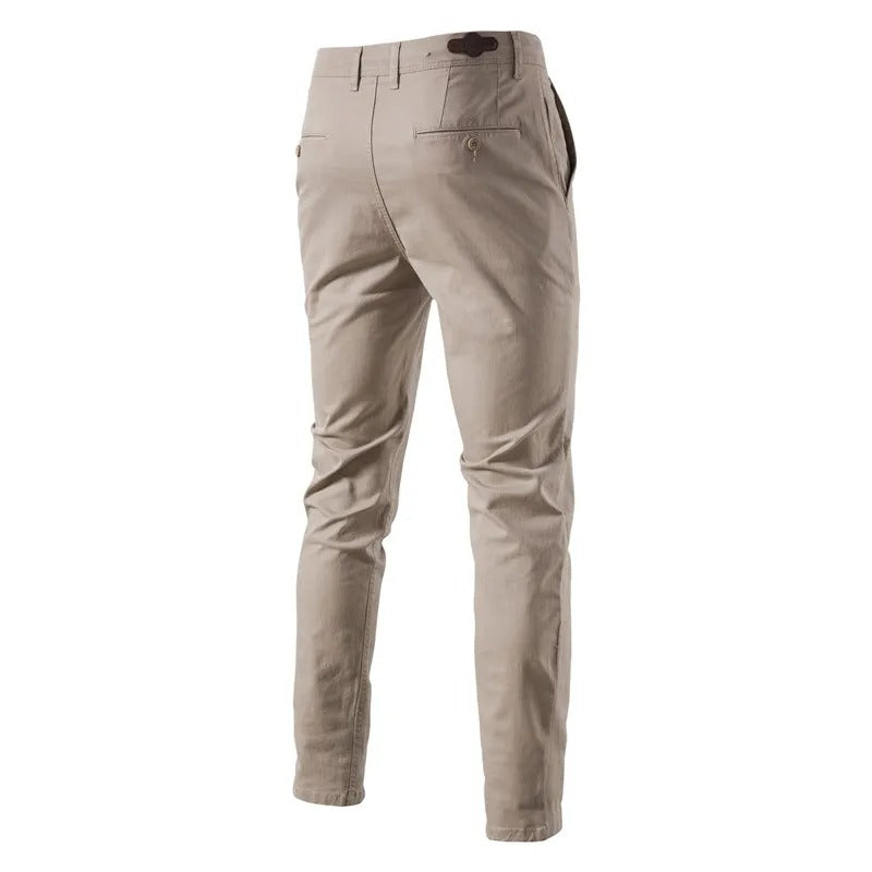 Slim fit bomullsbukser for menn