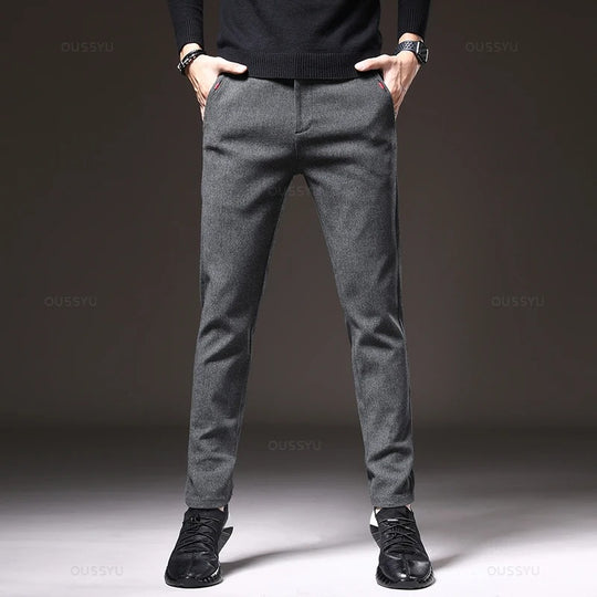 Slim fit-bukser i bomull for menn