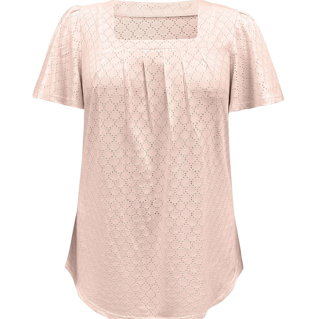 Damebluse med volanger og hull