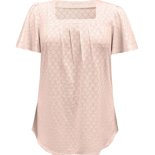 Damebluse med volanger og hull