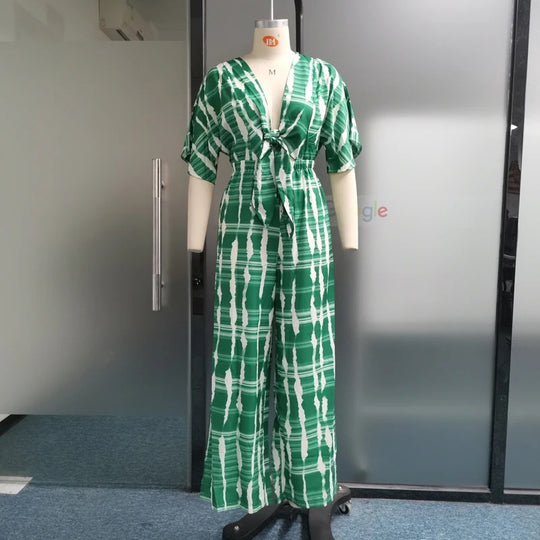 Dolman-ermet V-hals jumpsuit for kvinner