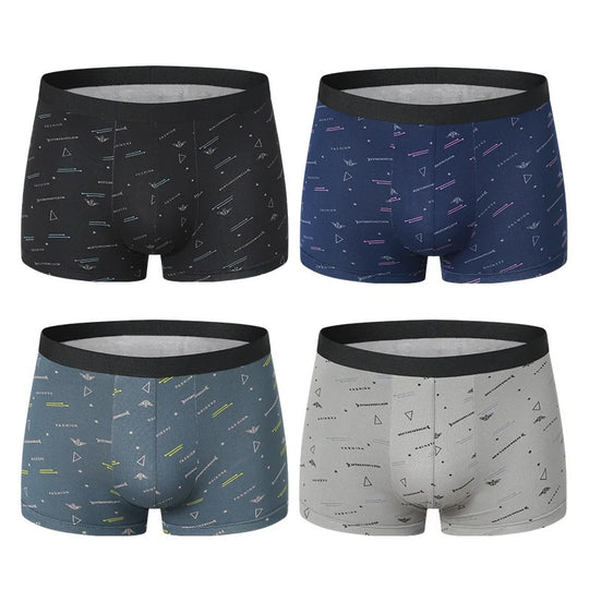 4-pakk med trykte boksershorts for menn