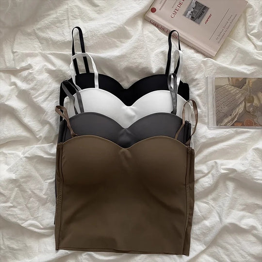 Ensfarget cropped camisole for kvinner