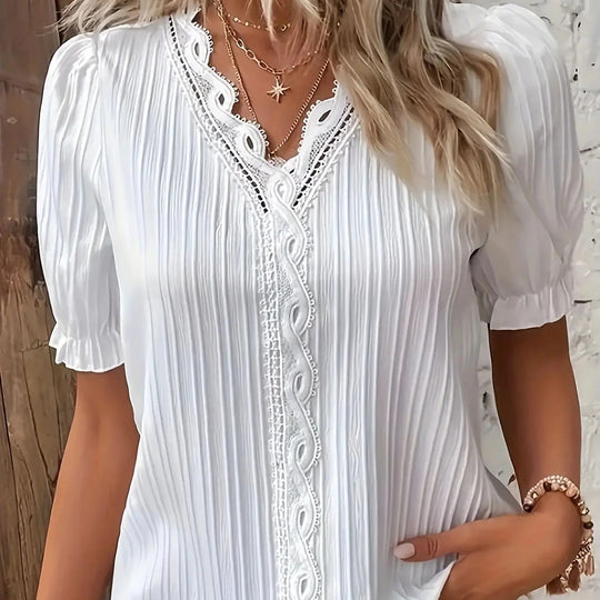 Plus Size kort ermet casual topp for kvinner