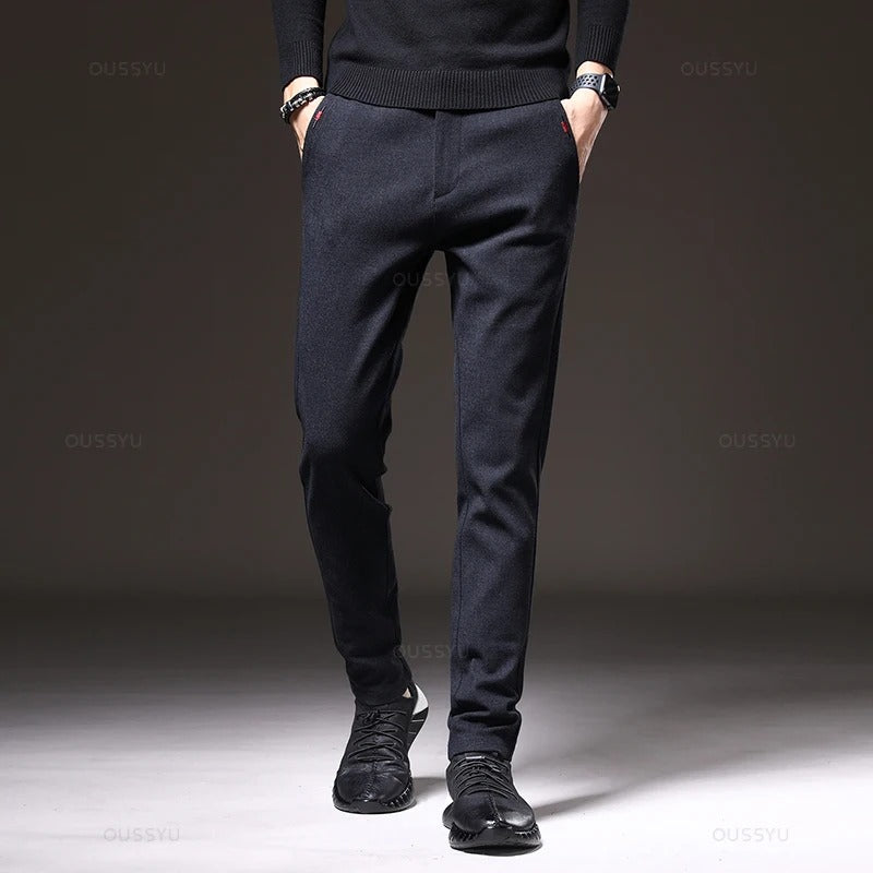 Slim fit-bukser i bomull for menn
