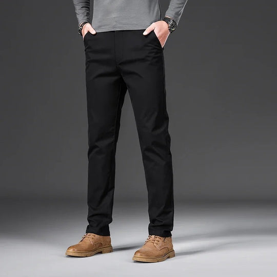Slim fit bomullsbukser for menn