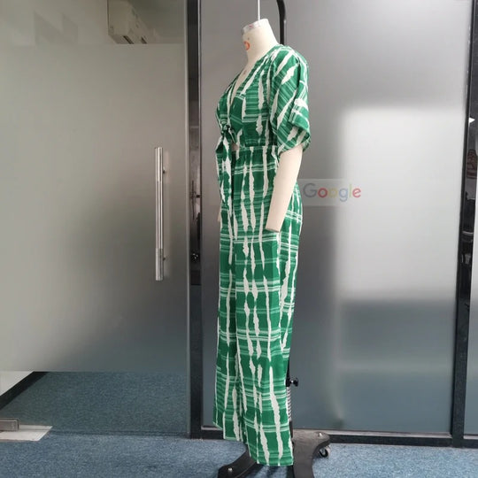 Dolman-ermet V-hals jumpsuit for kvinner