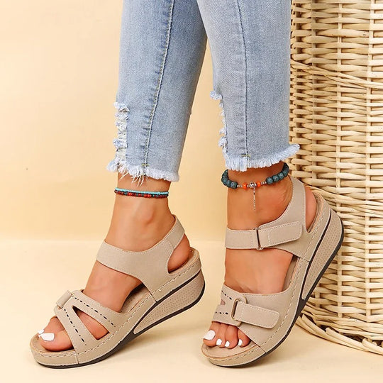 PU Chunky Platform Walking Sandaler for kvinner