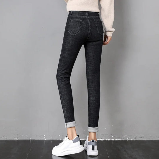 Retro Thermal Skinny Jeans for kvinner