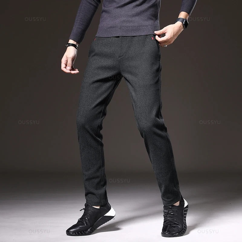 Slim fit-bukser i bomull for menn
