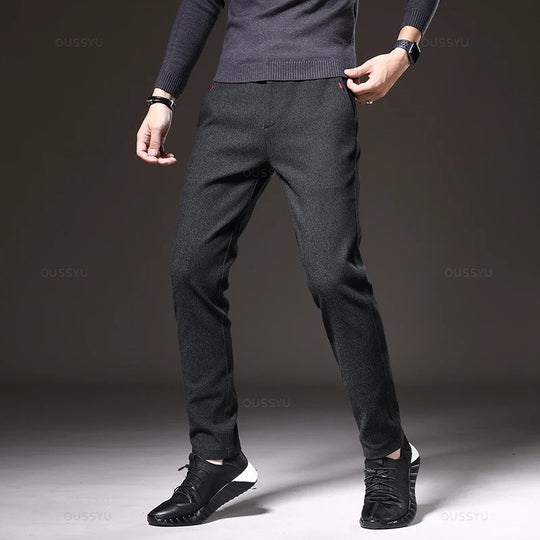 Slim fit-bukser i bomull for menn