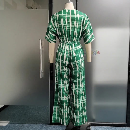 Dolman-ermet V-hals jumpsuit for kvinner