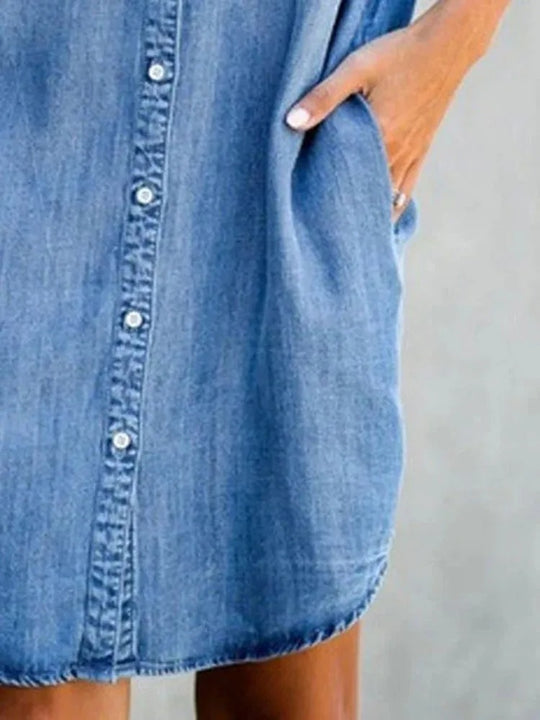 Damekjole i denim med løs passform