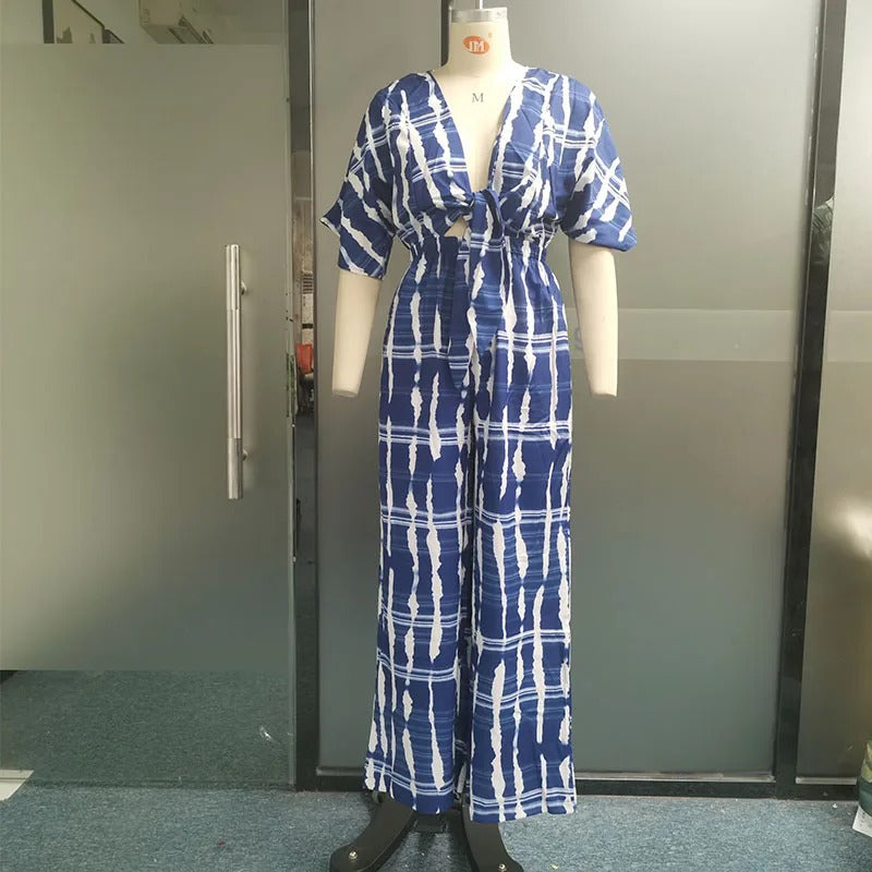 Dolman-ermet V-hals jumpsuit for kvinner