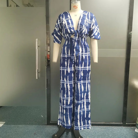 Dolman-ermet V-hals jumpsuit for kvinner