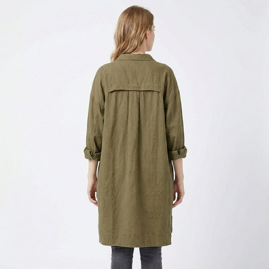 Dame Trench Coat med Peter Pan Krage