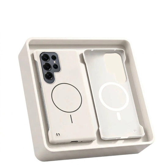 Magnetisk Rammeløst Mobildeksel for Samsung Galaxy S25 Edge, S24, S23, S22, S21, S20 FE og Note 20 Ultra