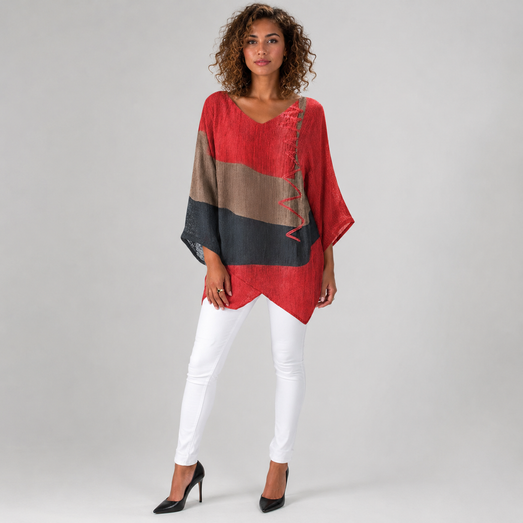 Kvinne Bluse Flytende Blandingsstoff