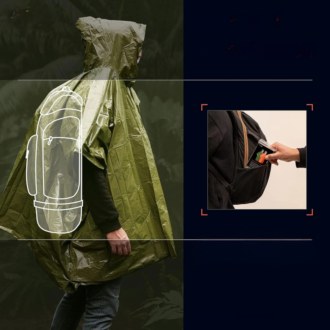 3-i-1 Poncho Regnfrakk