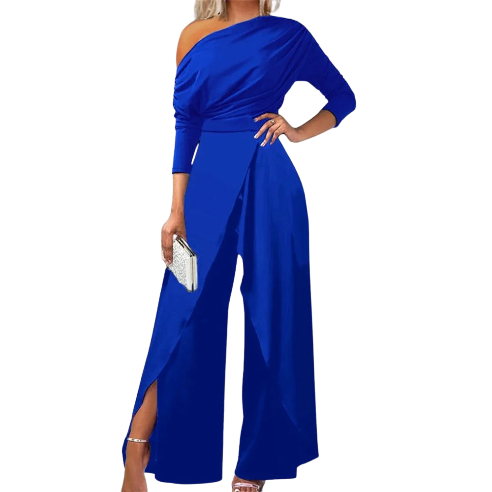 Jumpsuit med brede ben for kvinner med splitt