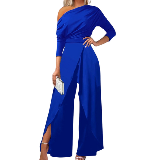 Jumpsuit med brede ben for kvinner med splitt