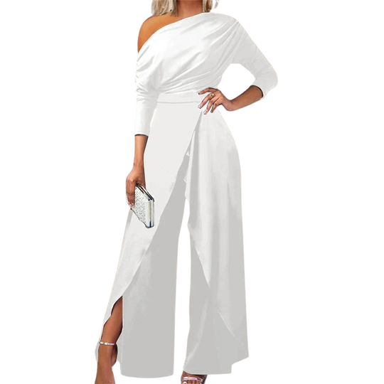 Jumpsuit med brede ben for kvinner med splitt
