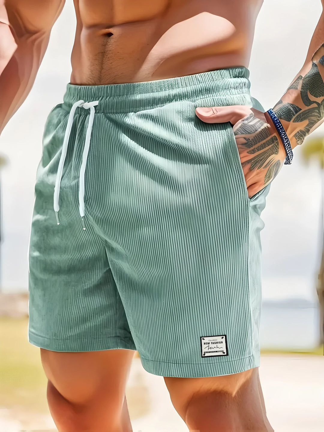 Herre shorts med fleksibel midje