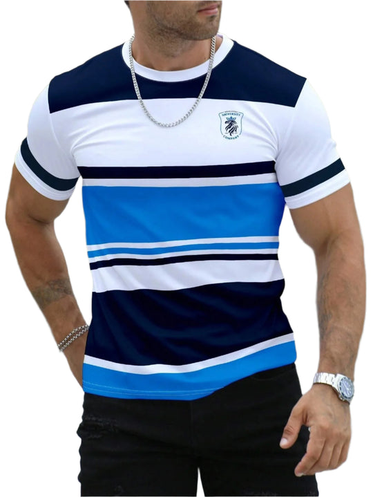 Stripete casual T-skjorte for menn