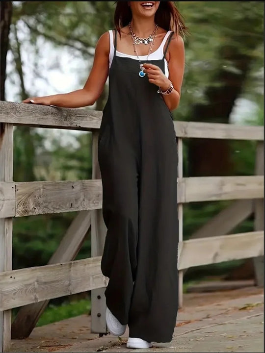 Uformell ermeløs jumpsuit for kvinner