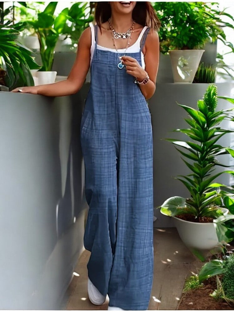 Uformell ermeløs jumpsuit for kvinner