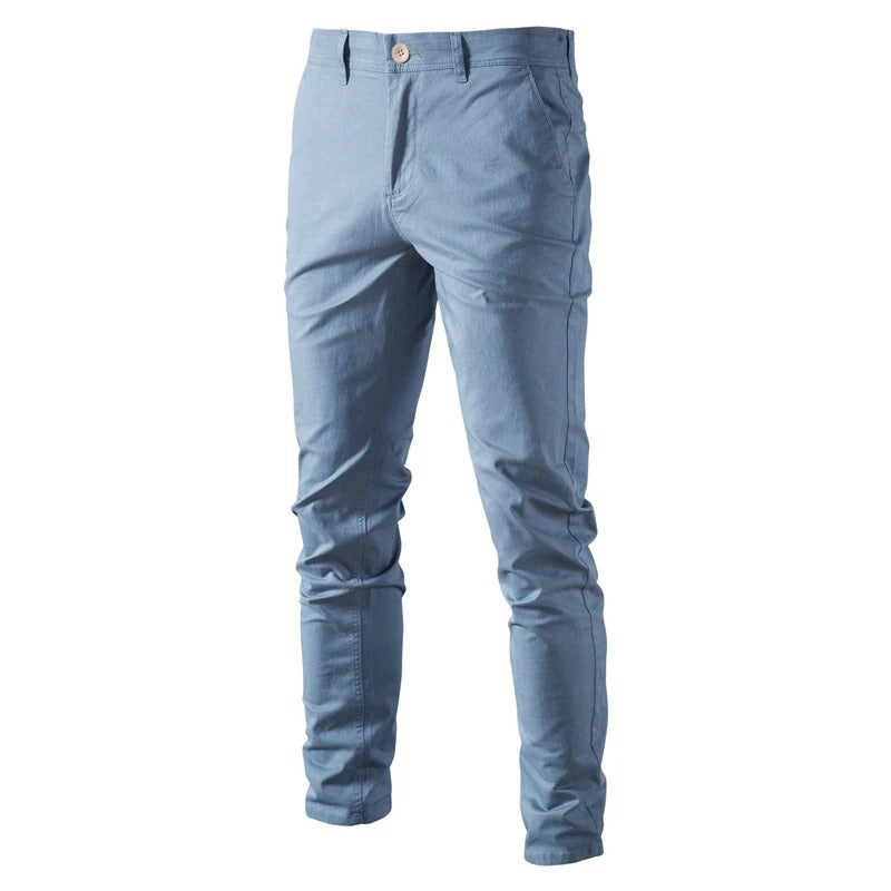 Slim fit bomullsbukser for menn
