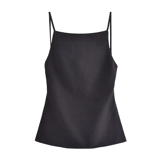 Ryggløs Crop Top med tynne stropper for kvinner