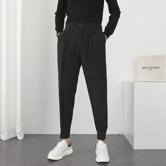 Pleated Tapered Blazer-bukse for menn