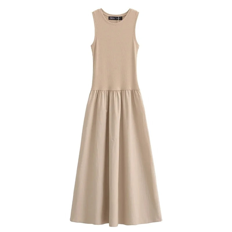 Elegant maxi-kjole uten ermer for kvinner