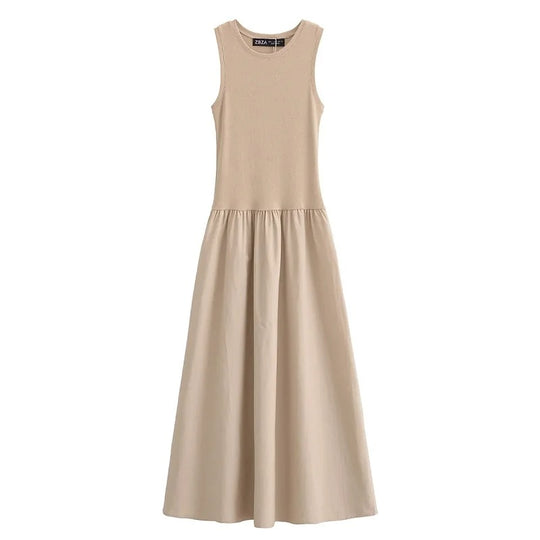 Elegant maxi-kjole uten ermer for kvinner