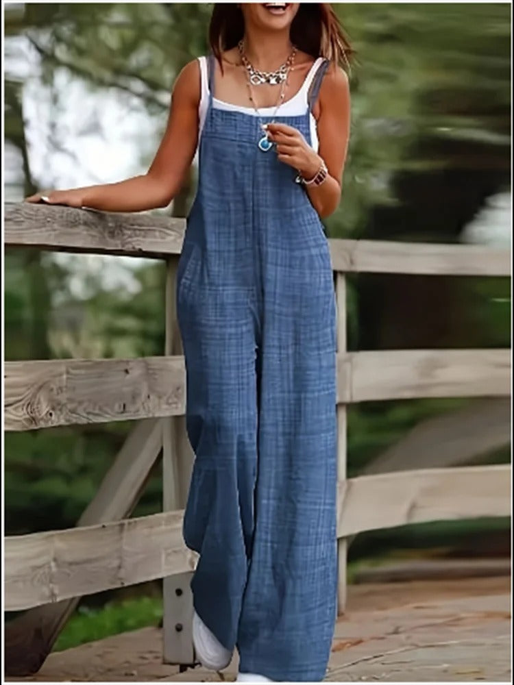 Uformell ermeløs jumpsuit for kvinner