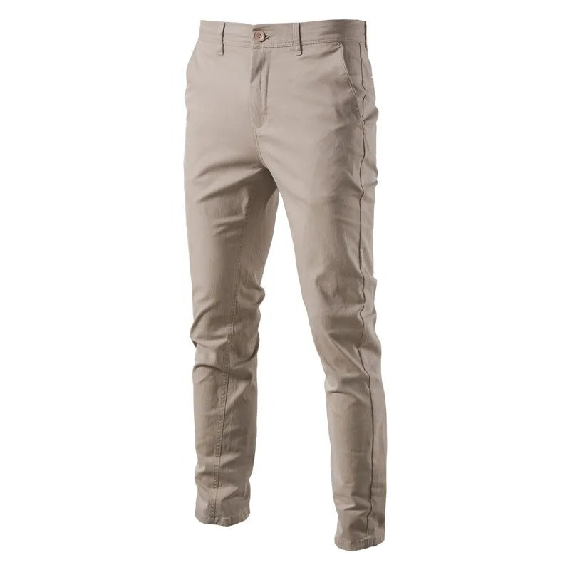 Slim fit bomullsbukser for menn