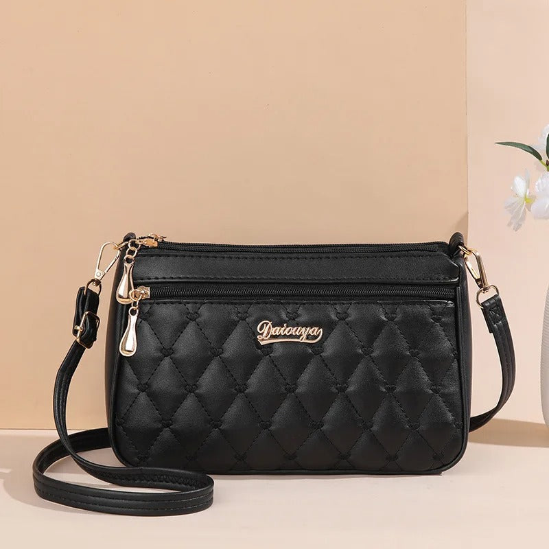 Brodert crossbody-veske i PU-lær for kvinner