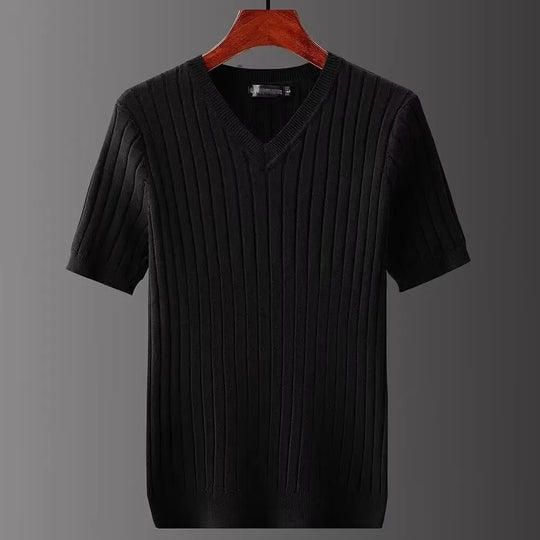 Slim fit T-skjorte med V-hals for menn