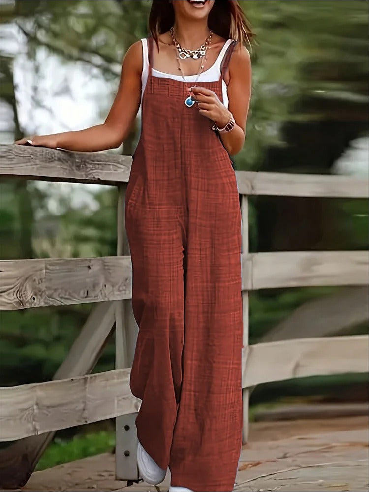 Uformell ermeløs jumpsuit for kvinner