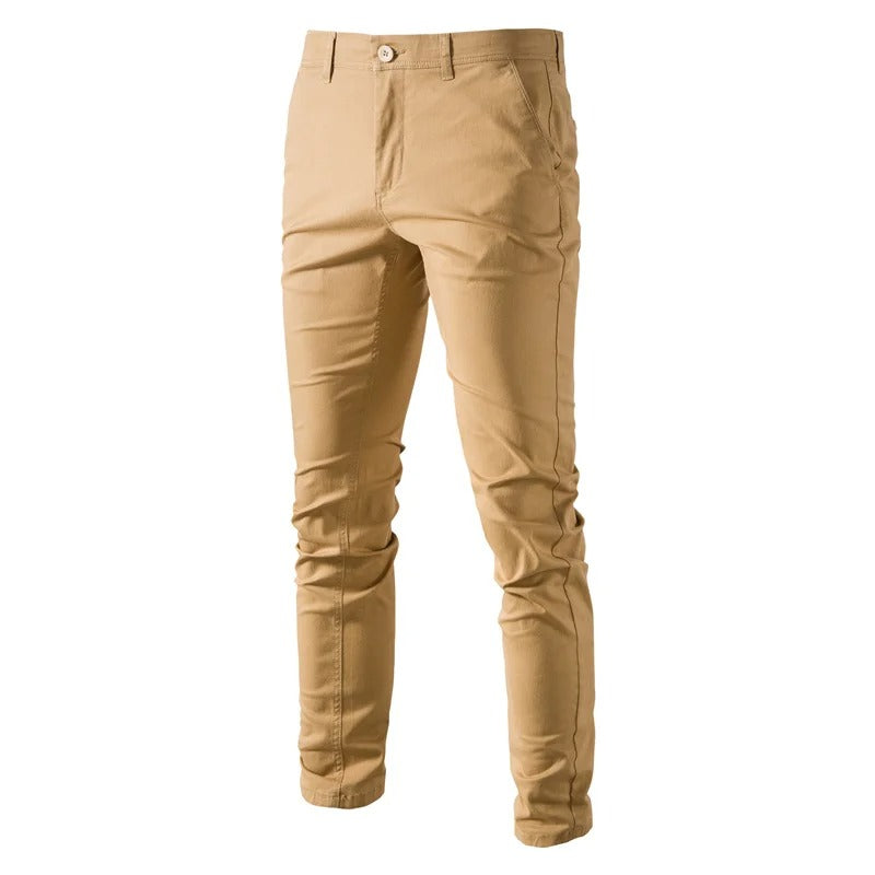 Slim fit bomullsbukser for menn