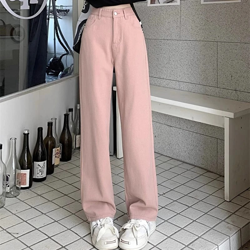 Vintage jeans med vide ben for kvinner
