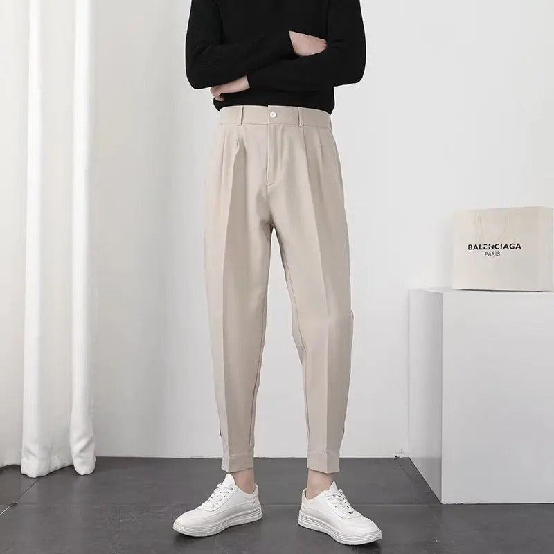 Pleated Tapered Blazer-bukse for menn