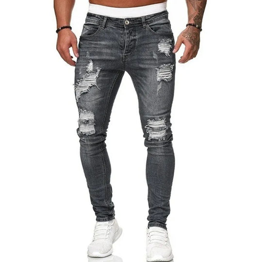 Ripped Skinny Denim Jeans for menn
