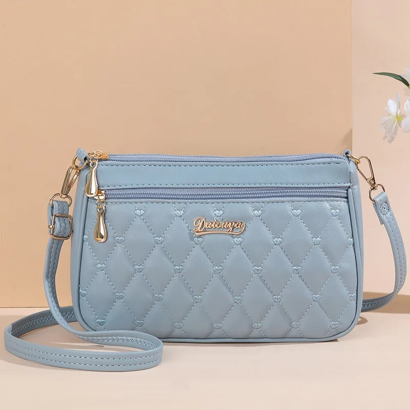Brodert crossbody-veske i PU-lær for kvinner