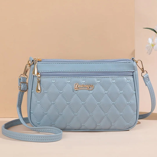 Brodert crossbody-veske i PU-lær for kvinner